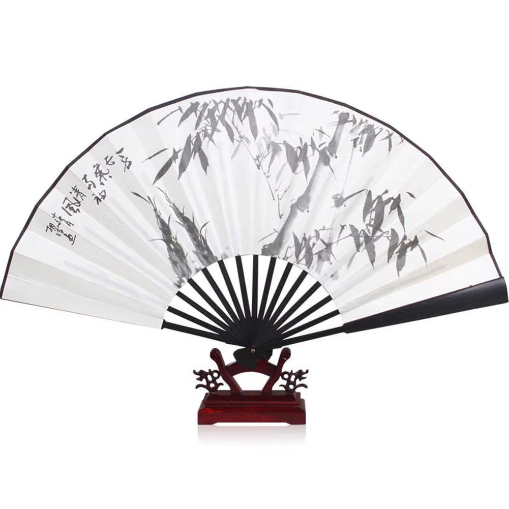 10/13 Inch Folding Fan Hand Silk Cloth DIY Chinese Folding Fan Wooden Bamboo Antiquity Folding Fan DIY Calligraphy Painting