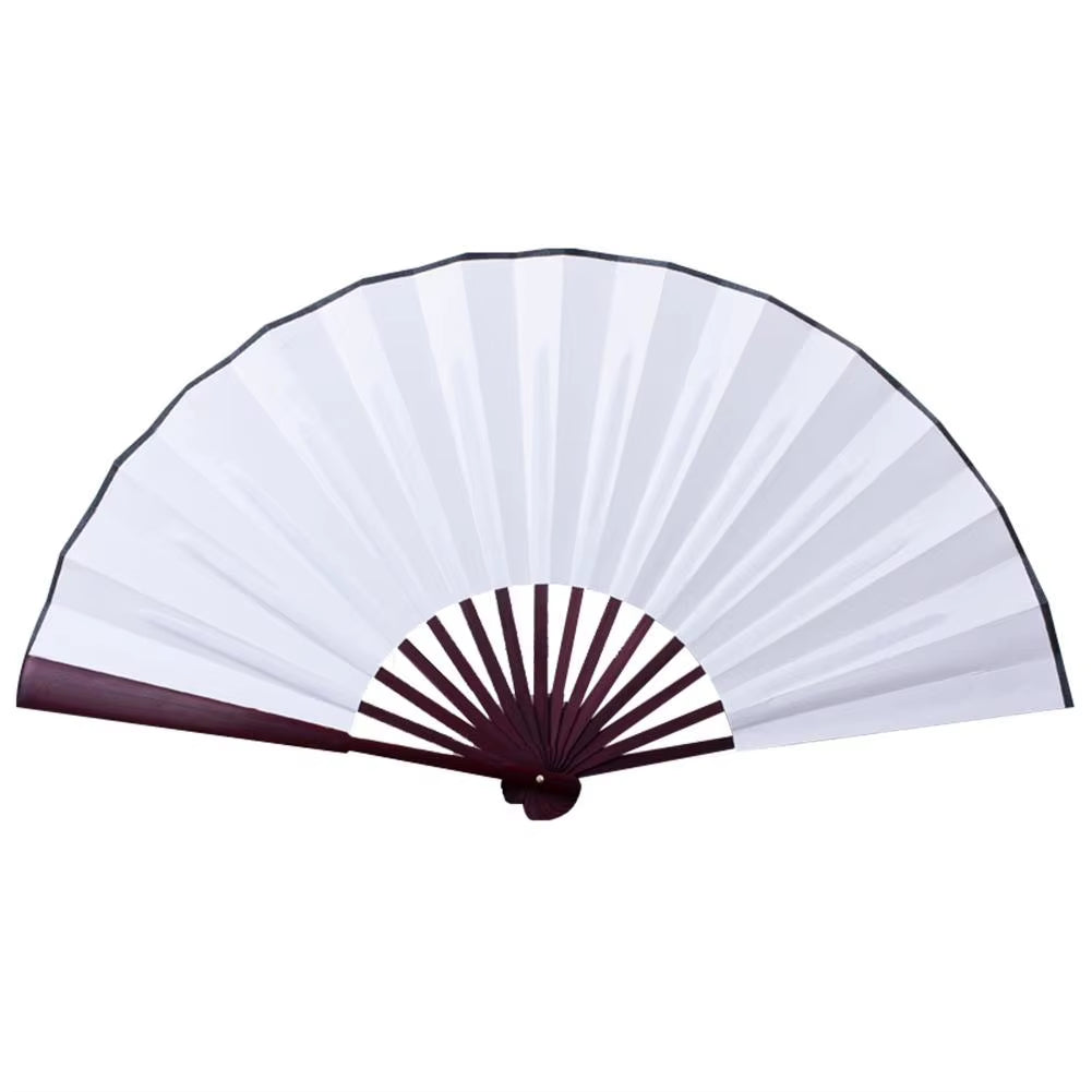 10/13 Inch Folding Fan Hand Silk Cloth DIY Chinese Folding Fan Wooden Bamboo Antiquity Folding Fan DIY Calligraphy Painting
