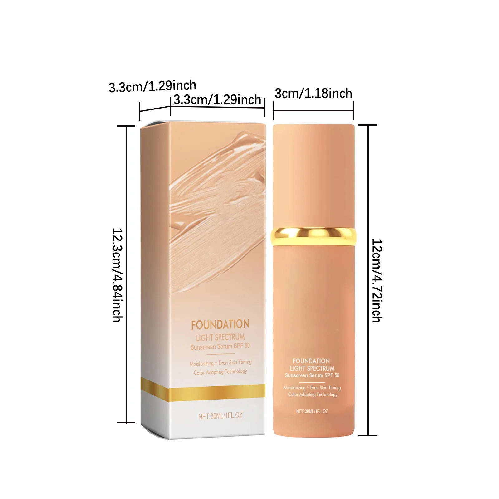 4 in 1 Foundation Liquid,Hydrating Medium Full Coverage Concealer with SPF50+ Inspired by Forever Bloom,Longwearing & Waterproof